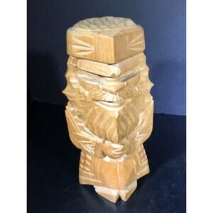 Wood Tiki Carved Russian man with Beard Figure Doll